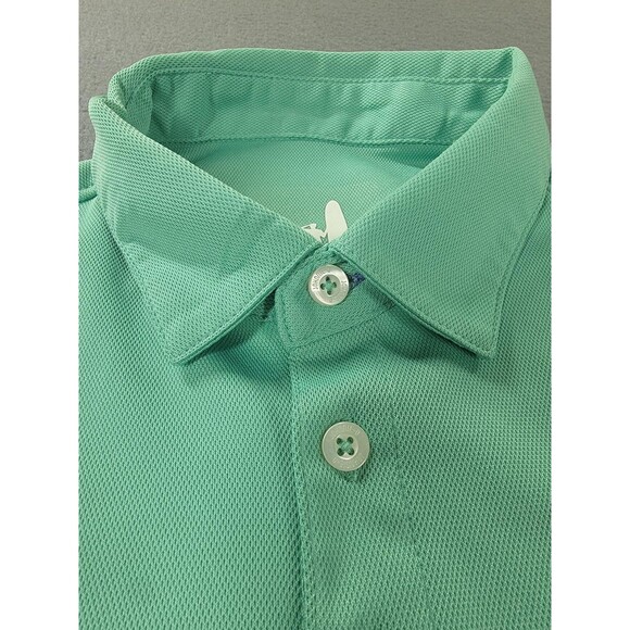 johnnie-O Polo Shirt Mens Medium Mint Green Performance Golf 100% Polyester - Picture 3 of 9